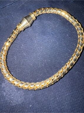 Gold Braided Chain Bracelet 8 inch